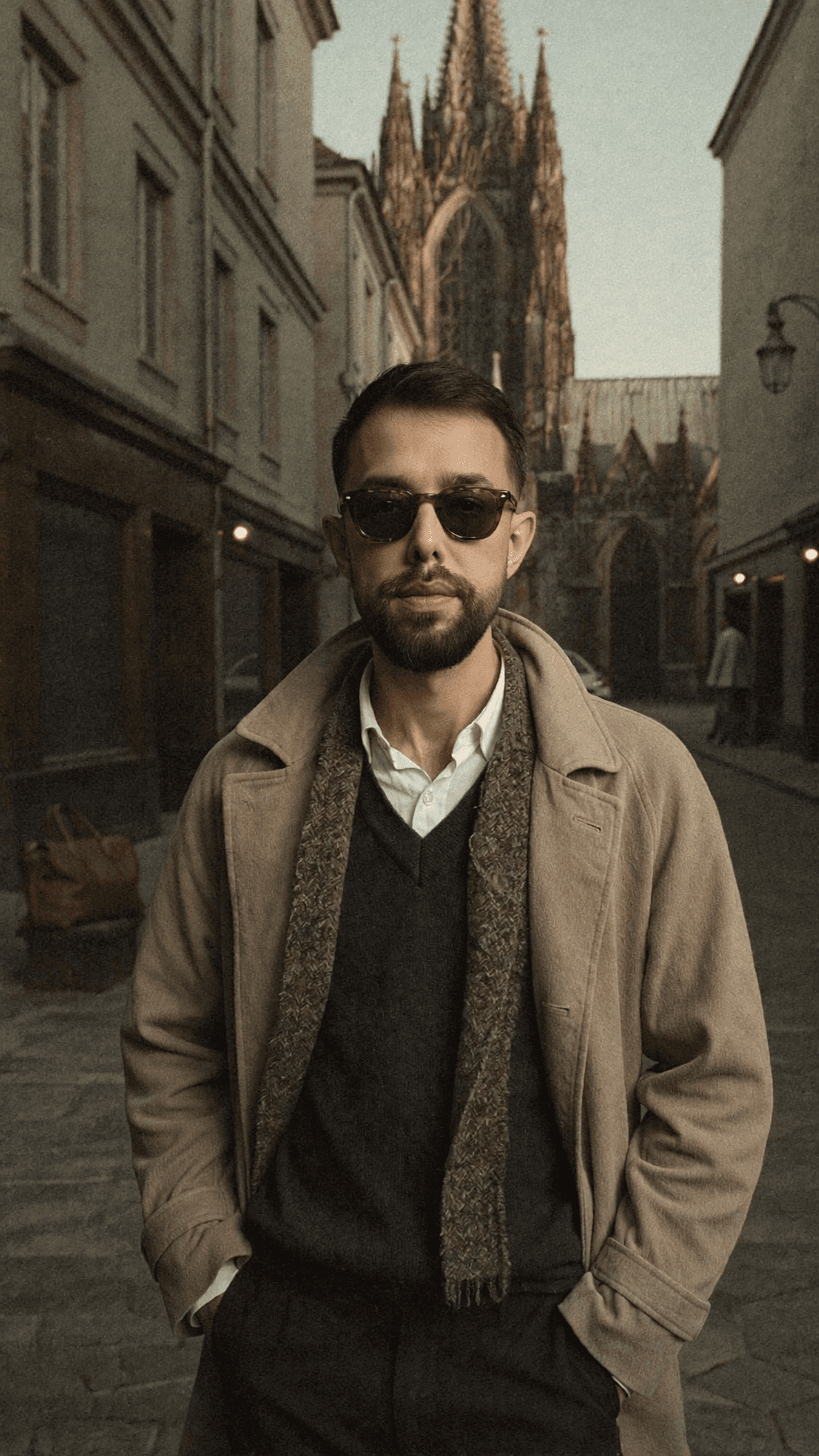 Editorial portrait in Cologne street scene