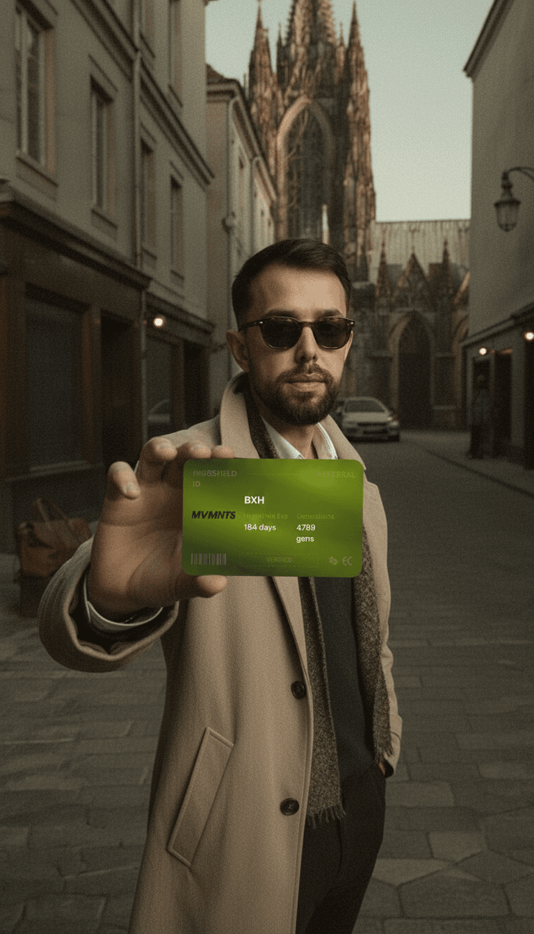 Editorial portrait with Higgsfield referral card