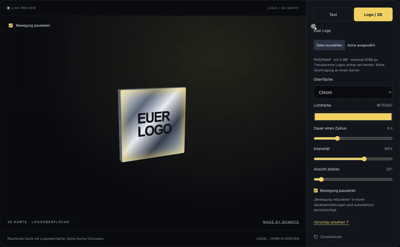 Screenshot des öffentlichen MVMNTS Playgrounds, 29.10.2026